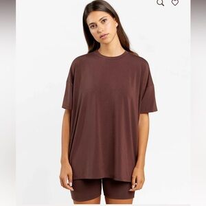 Nuuds biker short set, size small, coffee